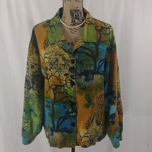 Kaktus-Womens-Jacket-Sz-3x-Animal-Print